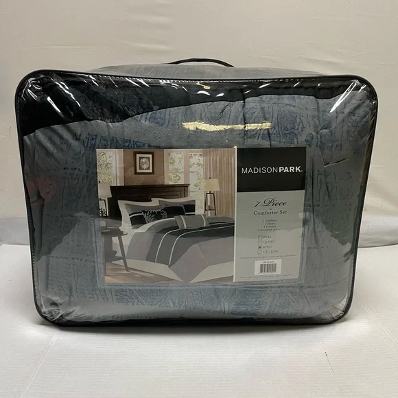 Madison Park Palmer King 7 Piece Faux Suede Comforter Set in Purple